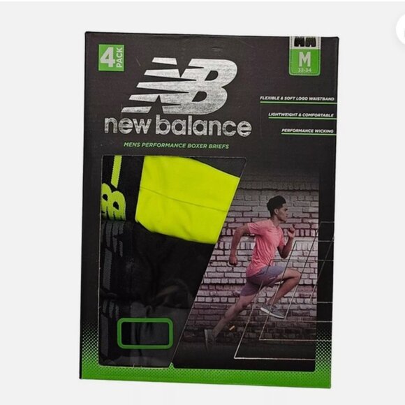 New Balance Men's Performance Boxer Briefs 4 Pack - NB3017-4 (171N, Medium) - Picture 1 of 2